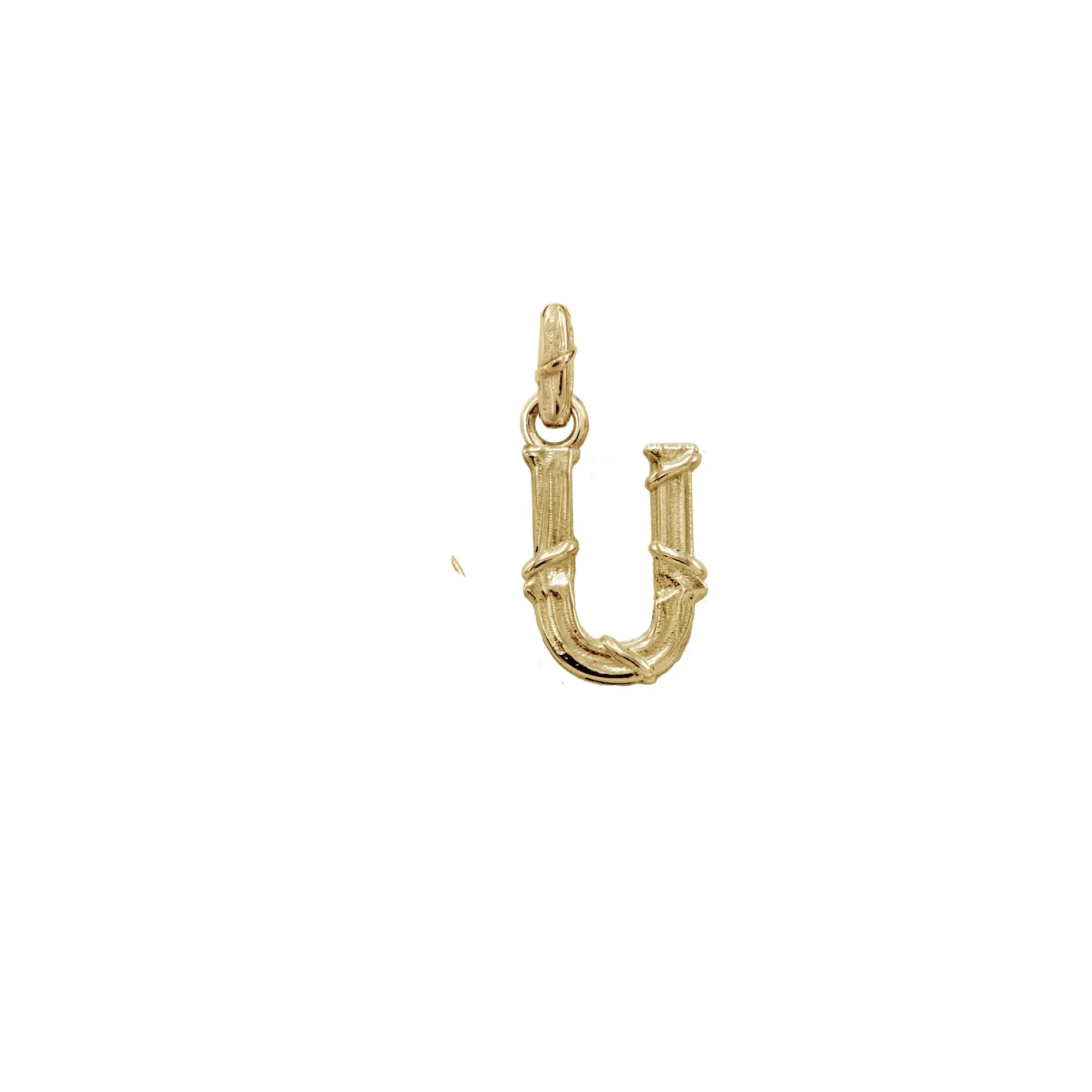 ENTWINED LETTER CHARM, YELLOW GOLD