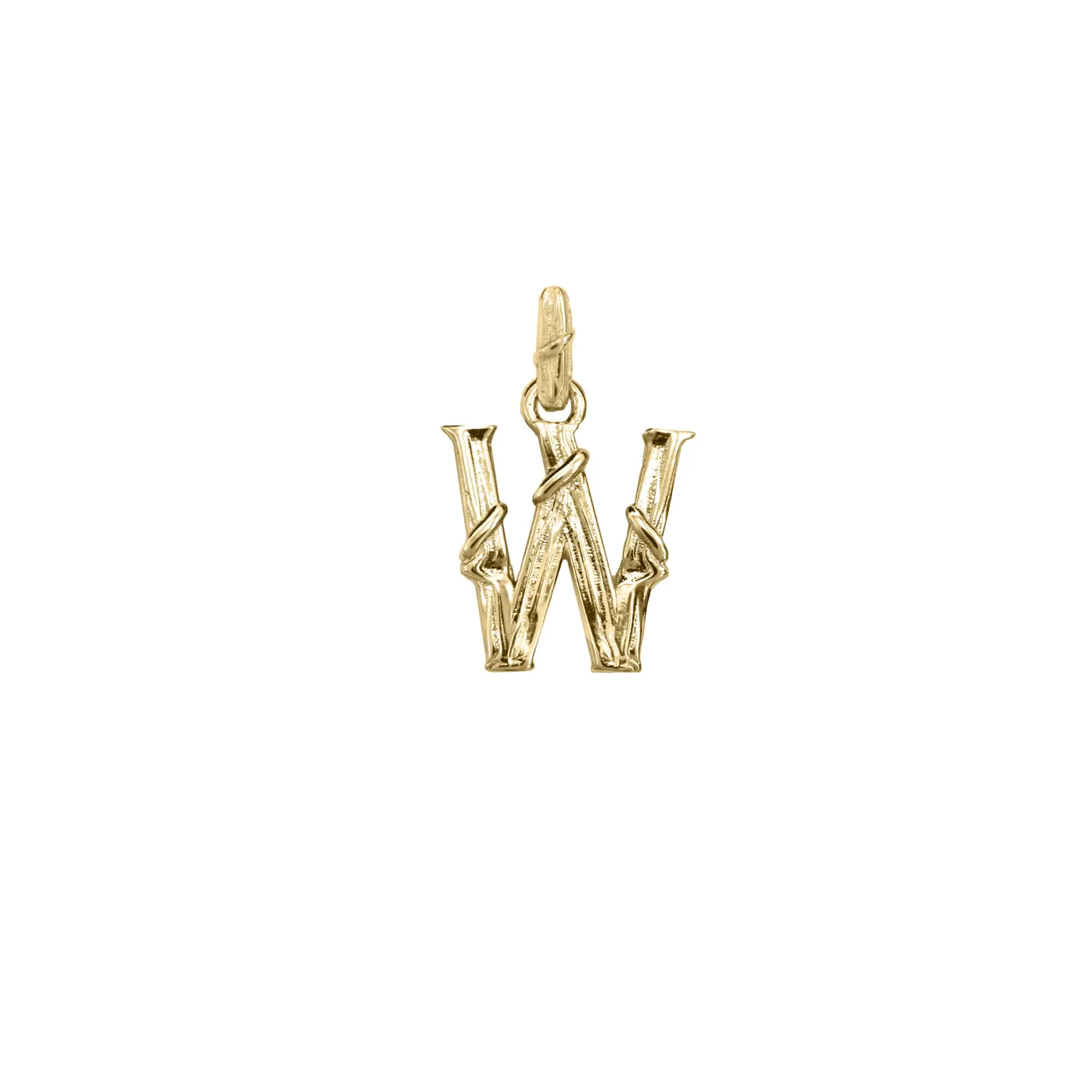 ENTWINED LETTER CHARM, YELLOW GOLD