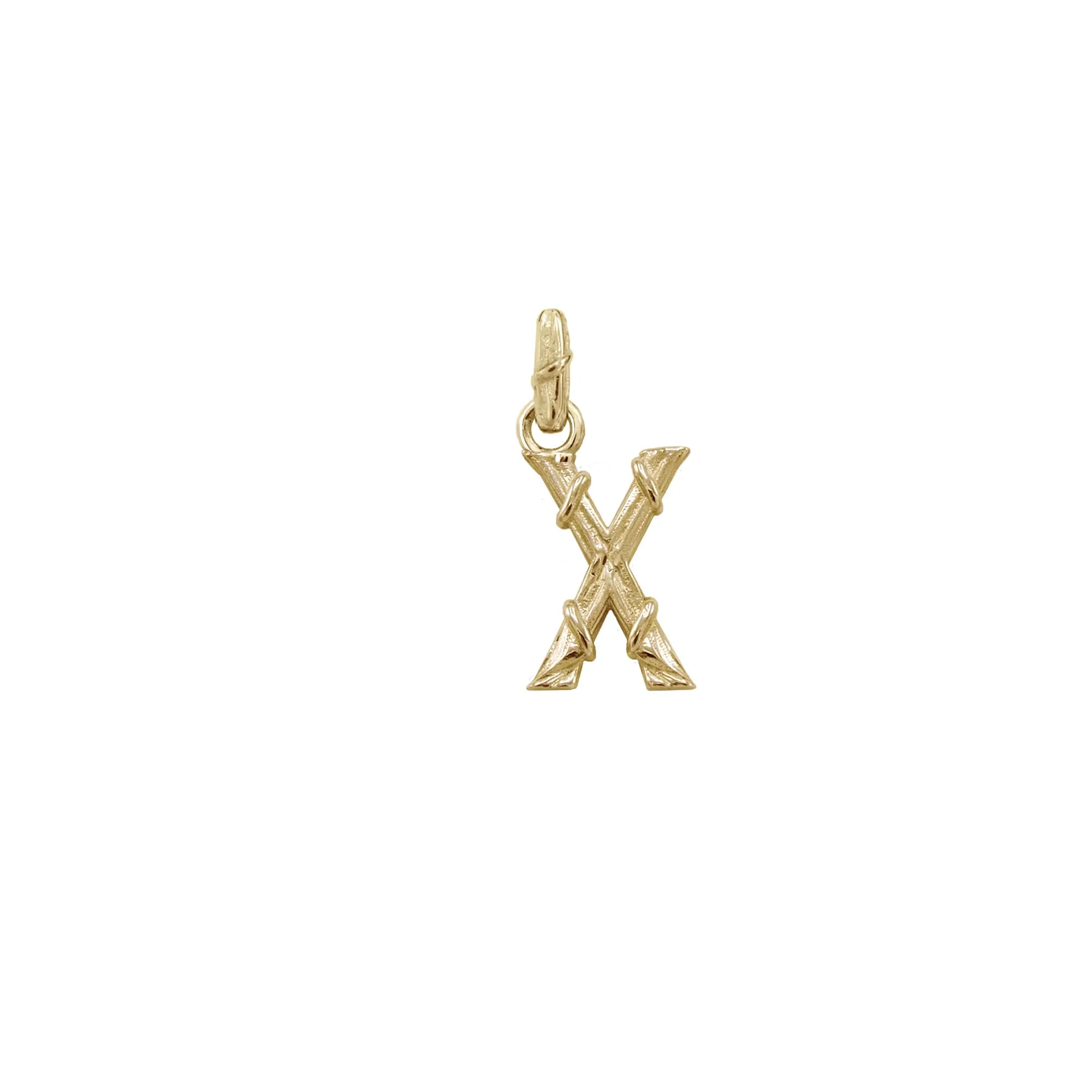 ENTWINED LETTER CHARM, YELLOW GOLD