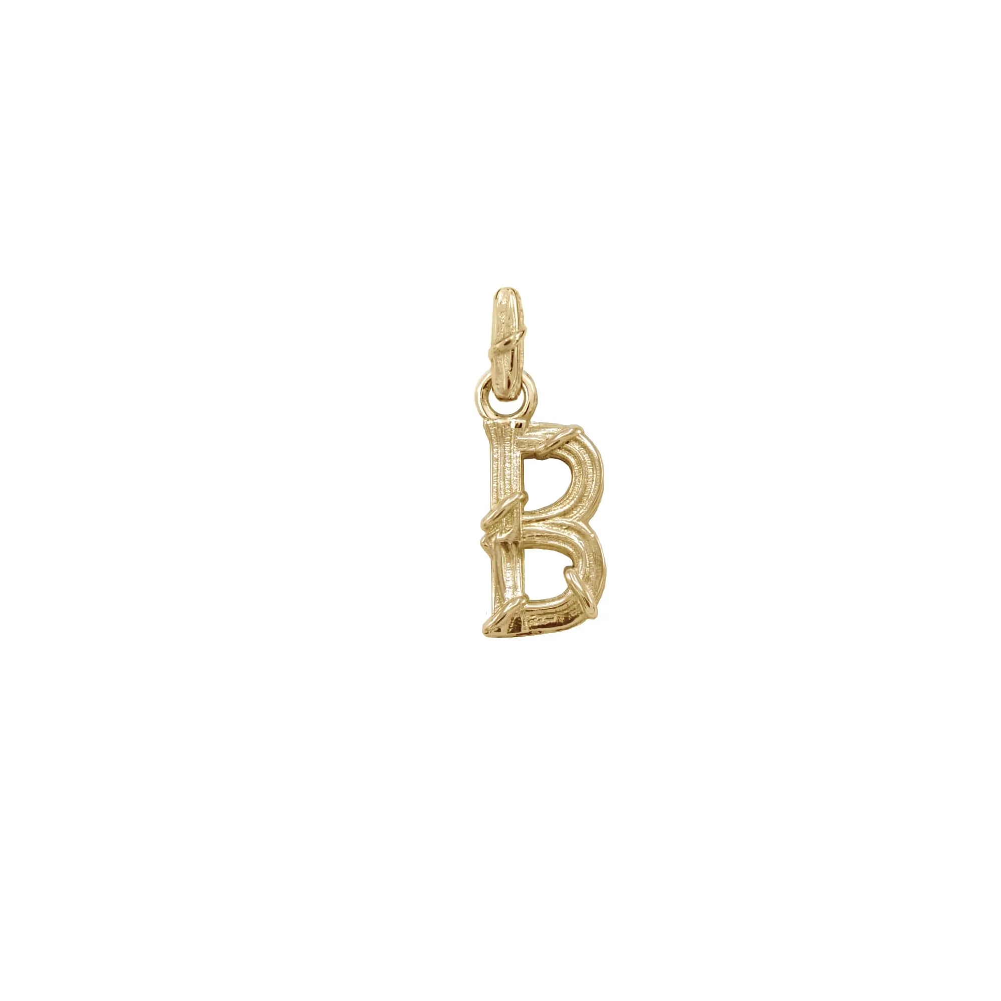 ENTWINED LETTER CHARM, YELLOW GOLD