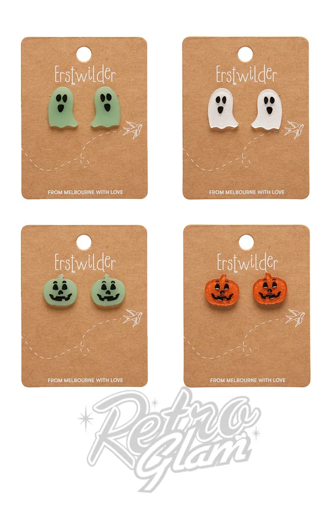 Erstwilder All Hallows' Eve Stud Earrings 1 - Pumpkins left only