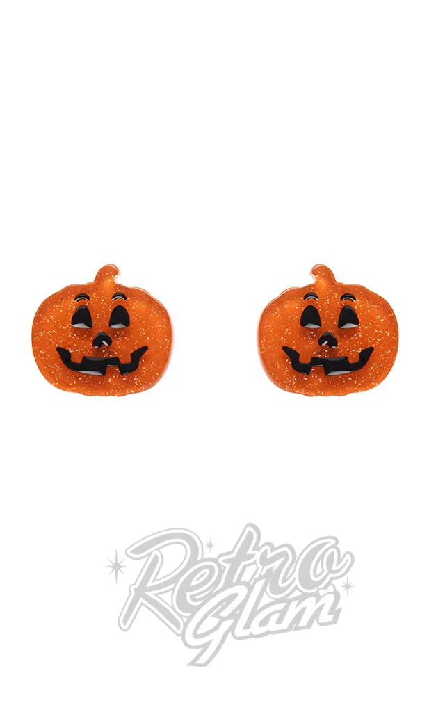 Erstwilder All Hallows' Eve Stud Earrings 1 - Pumpkins left only