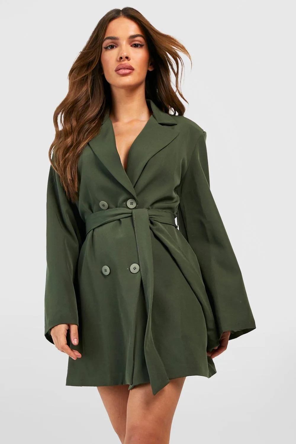 Extreme Flare Sleeve Blazer Dress