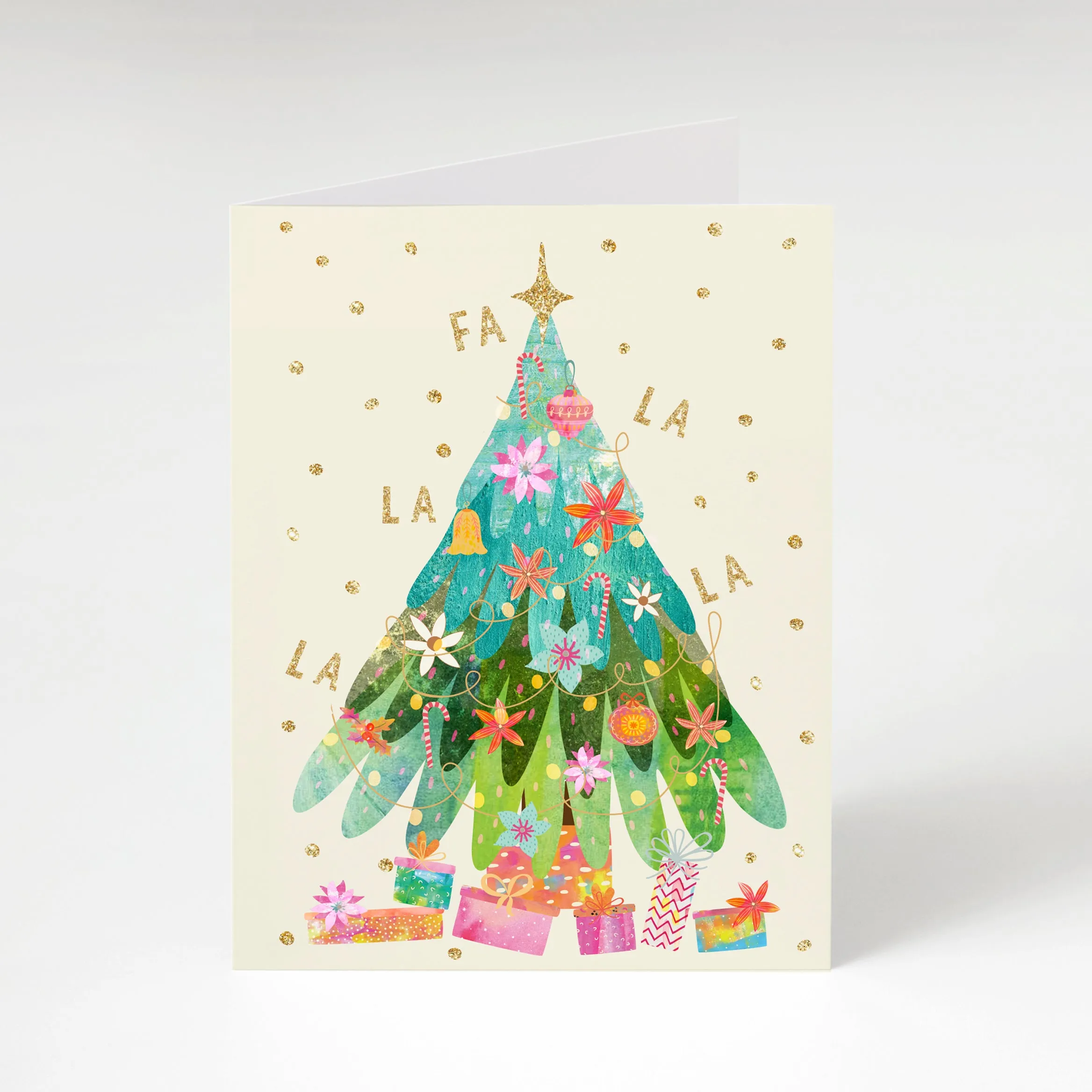 Fa La La La La Christmas Tree - A6 Christmas Card