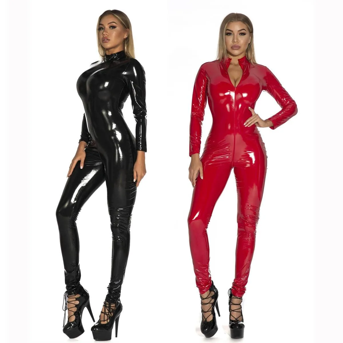 Faux Leather wetlook PVC Bodysuit