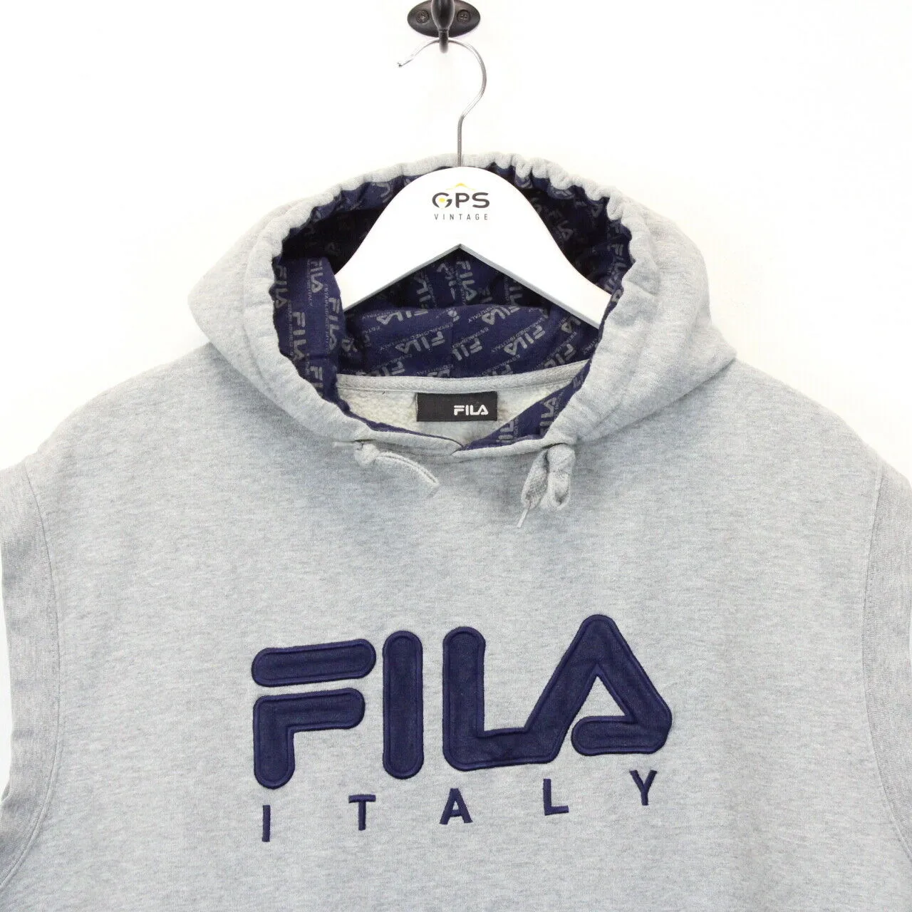 FILA 00s Sleeveless Hoodie Grey | Large