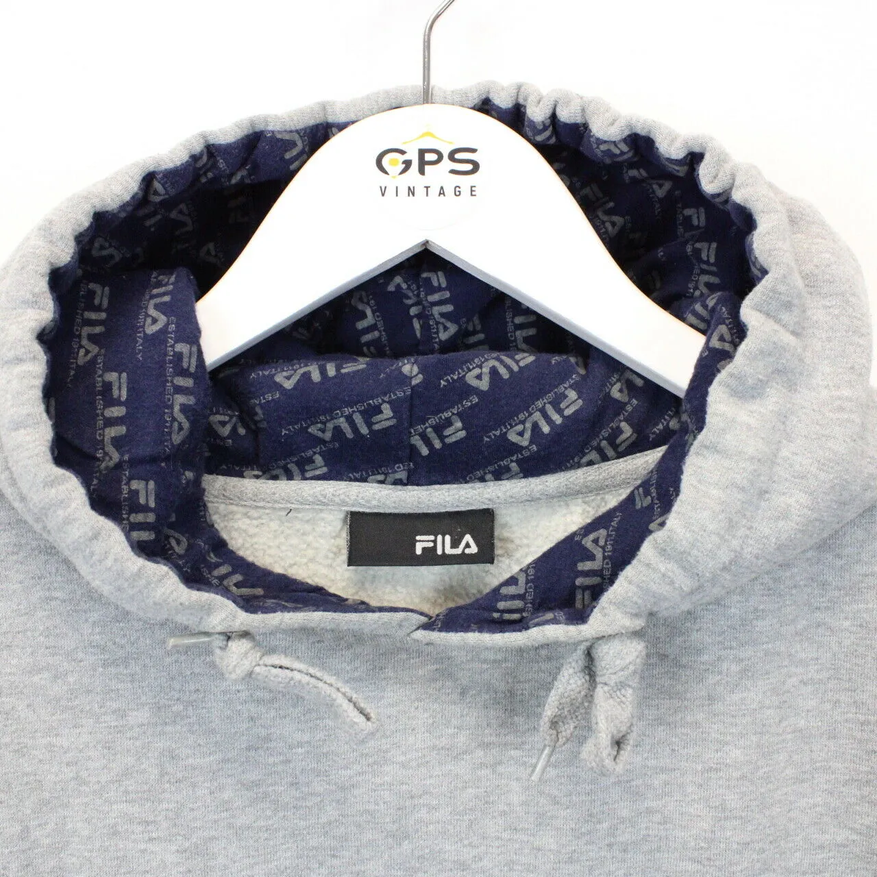 FILA 00s Sleeveless Hoodie Grey | Large