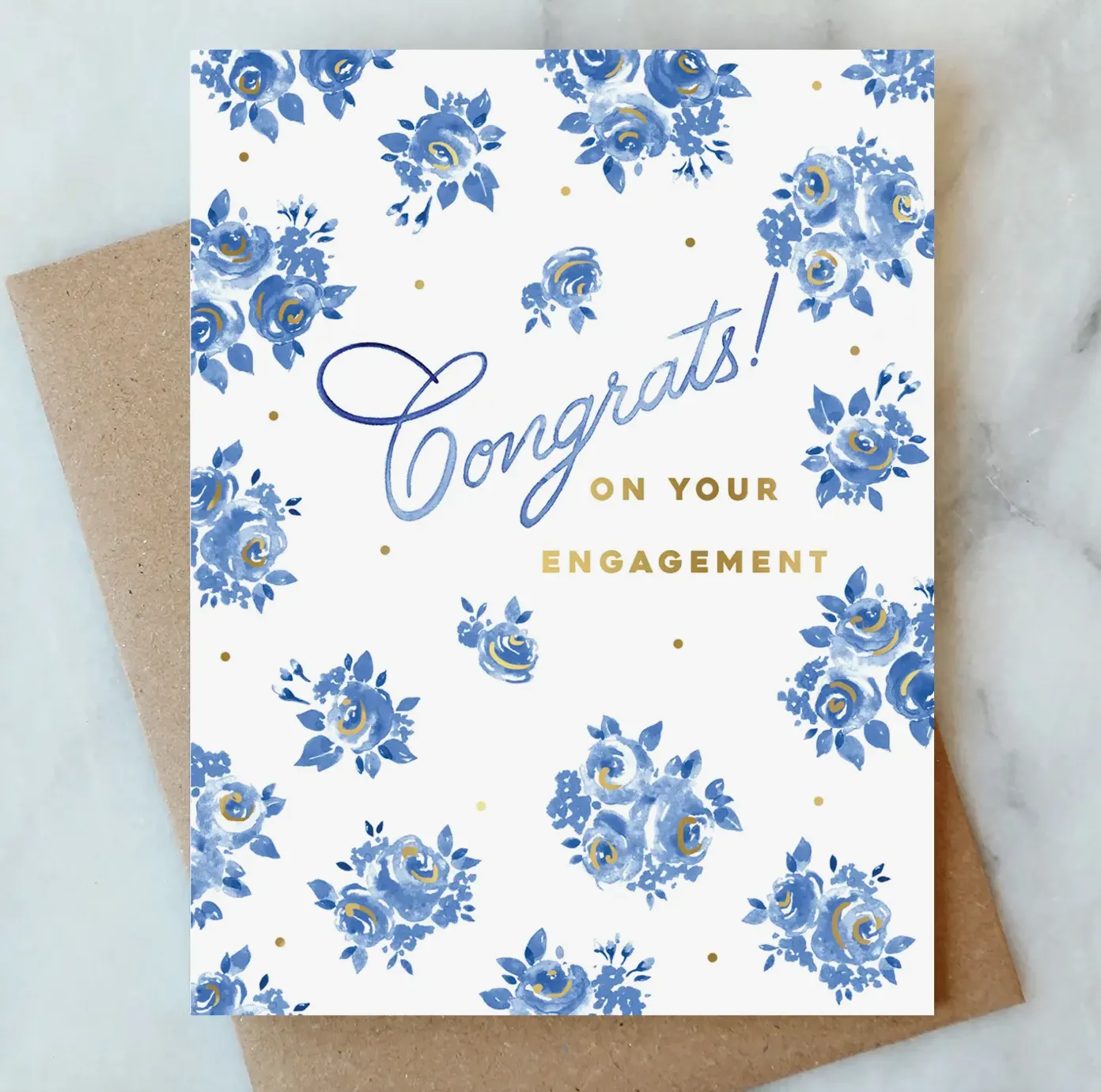 French Blue Engagement Card