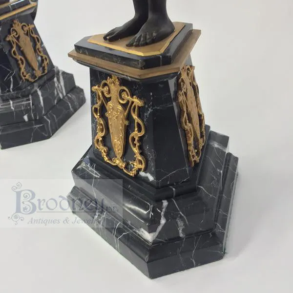 French Bronze Ornate Candlesticks