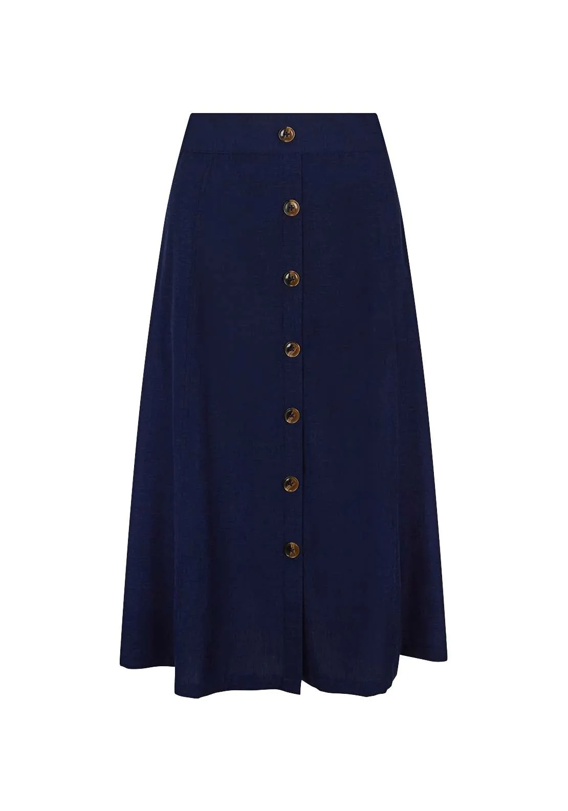 French Navy Linen Skirt