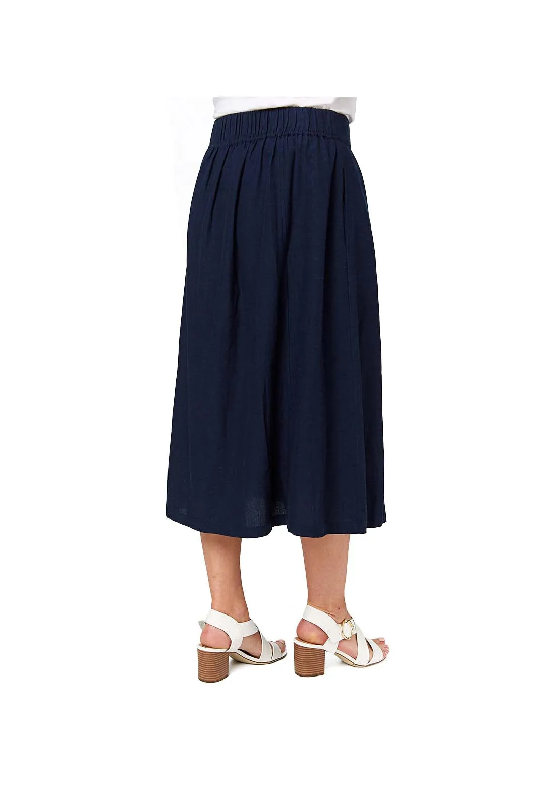 French Navy Linen Skirt