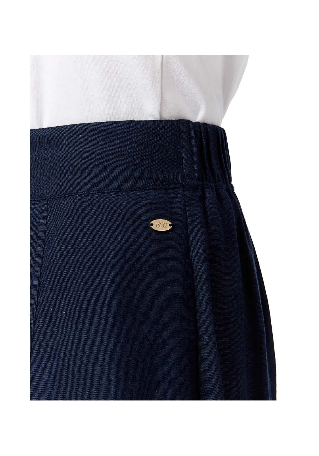 French Navy Linen Skirt