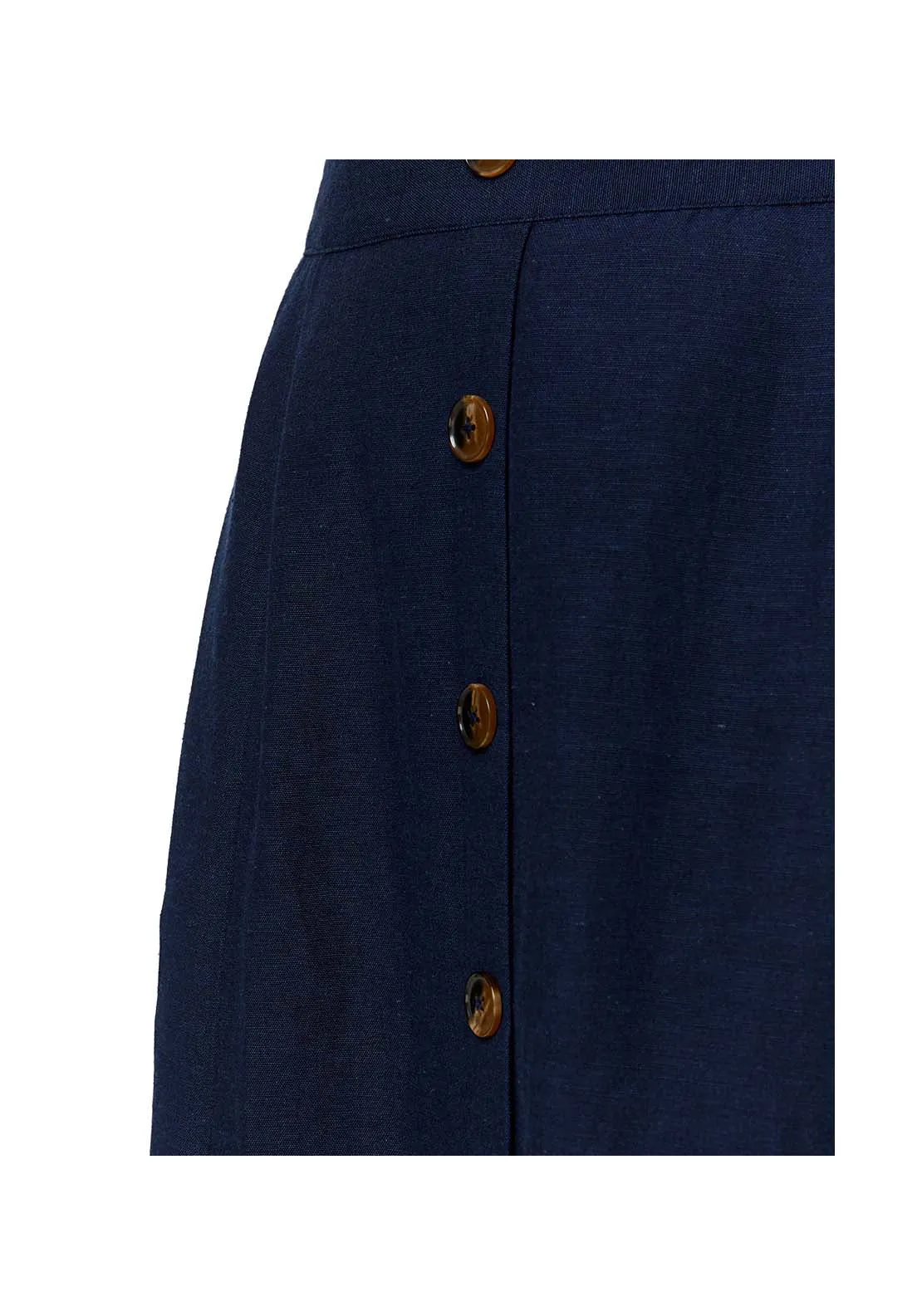 French Navy Linen Skirt