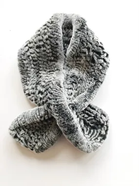 Furry Scarf -salt and pepper