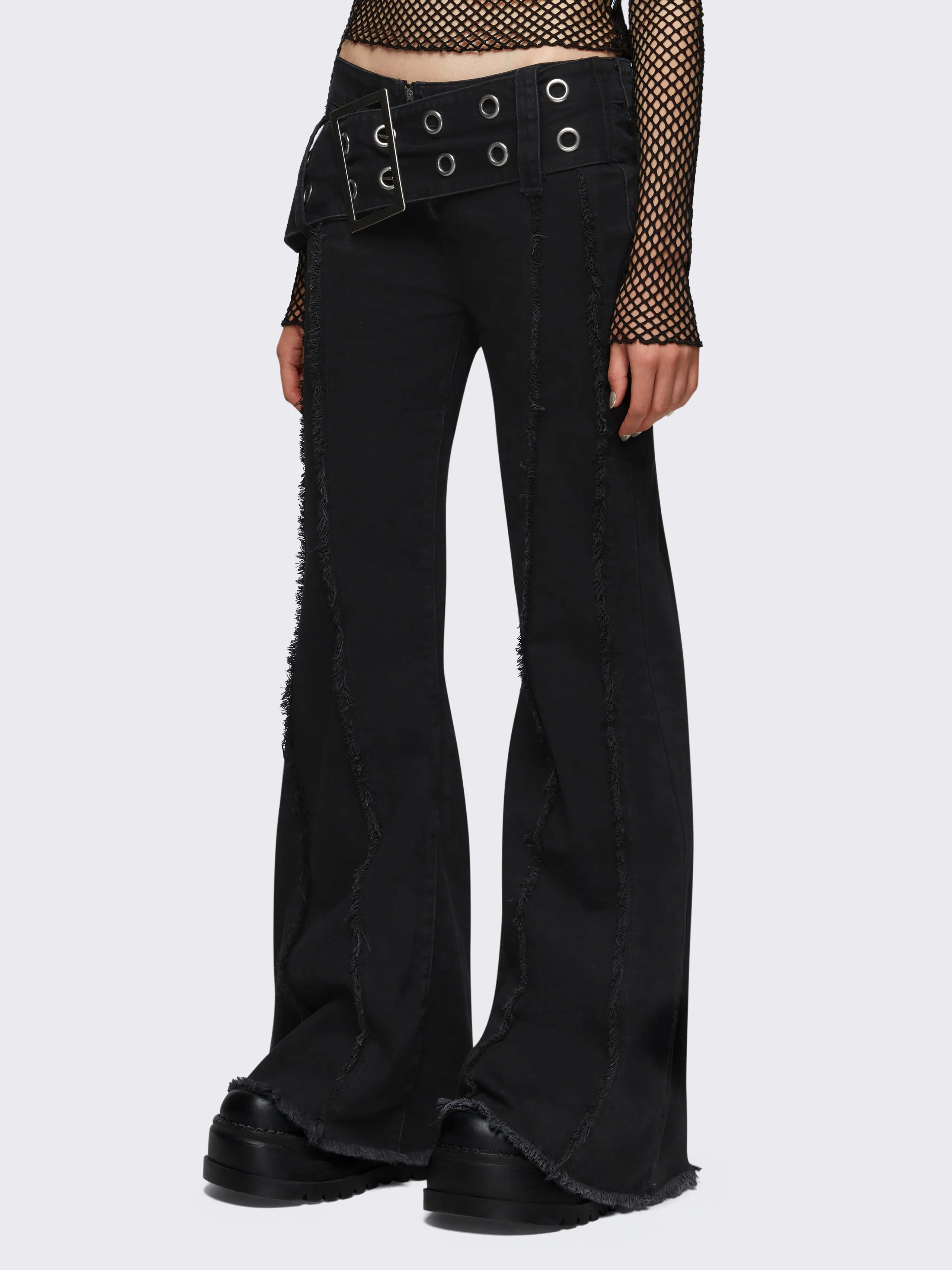 Gia Belted Flare Jeans