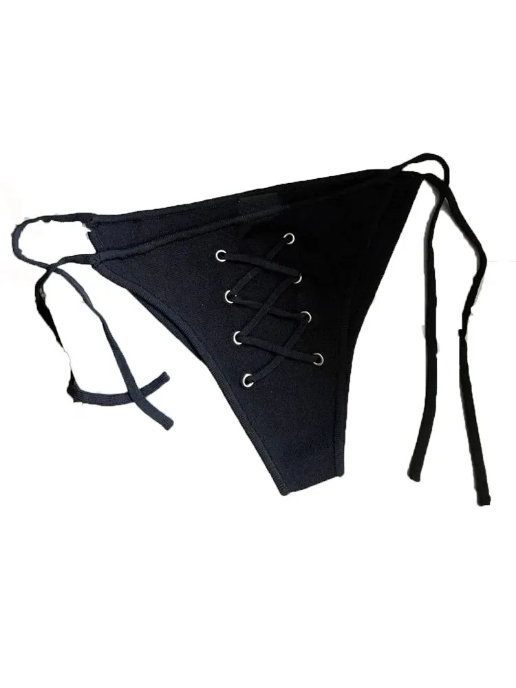 Gothic Punk Bikini Suit Lace Up