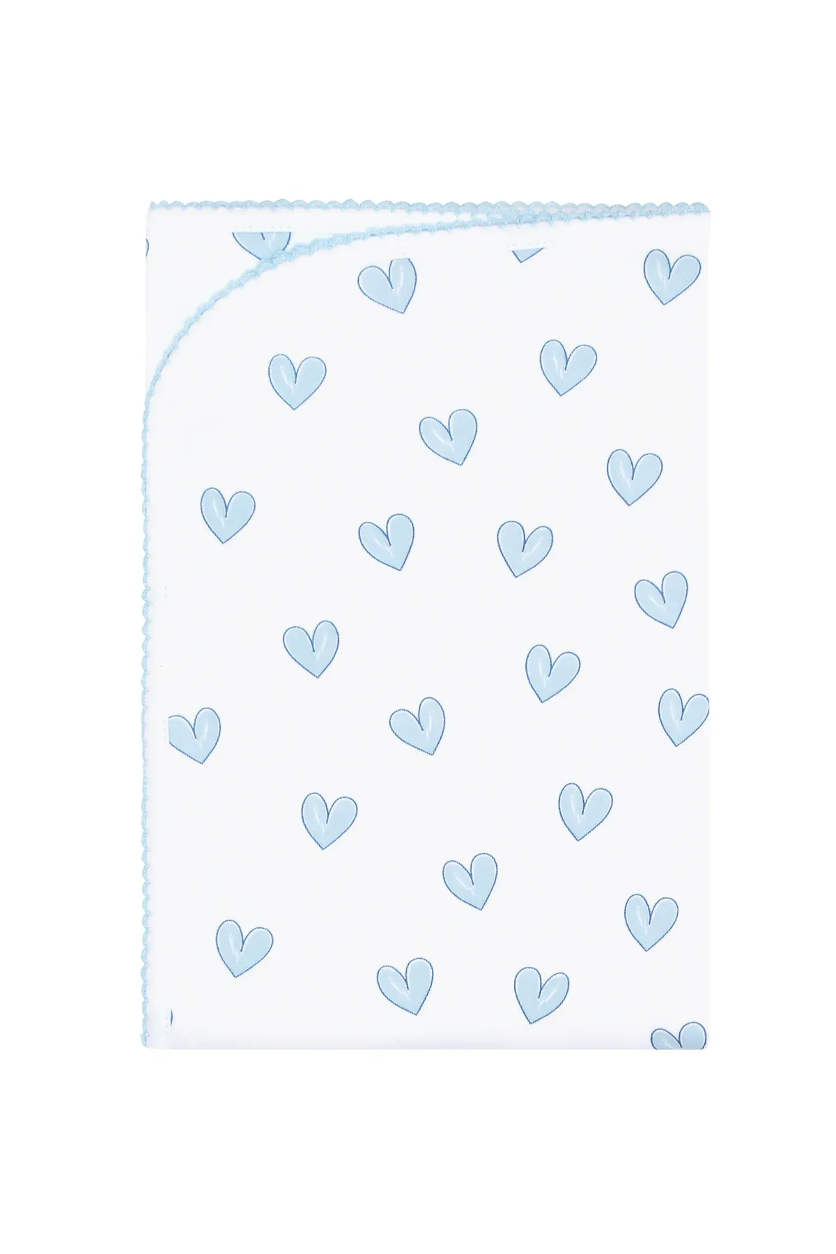 Heart Print Blanket - Blue