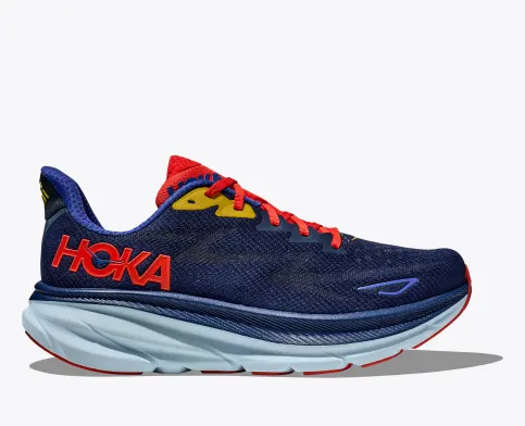 Hoka Men’s Clifton 9 Athletic Shoes-Bellwether Blue/Dazzling Blue **Wide Width**