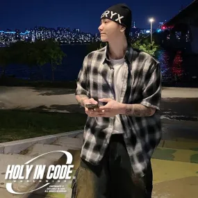 HOLY IN CODE  |Other Plaid Patterns Unisex Street Style Cotton