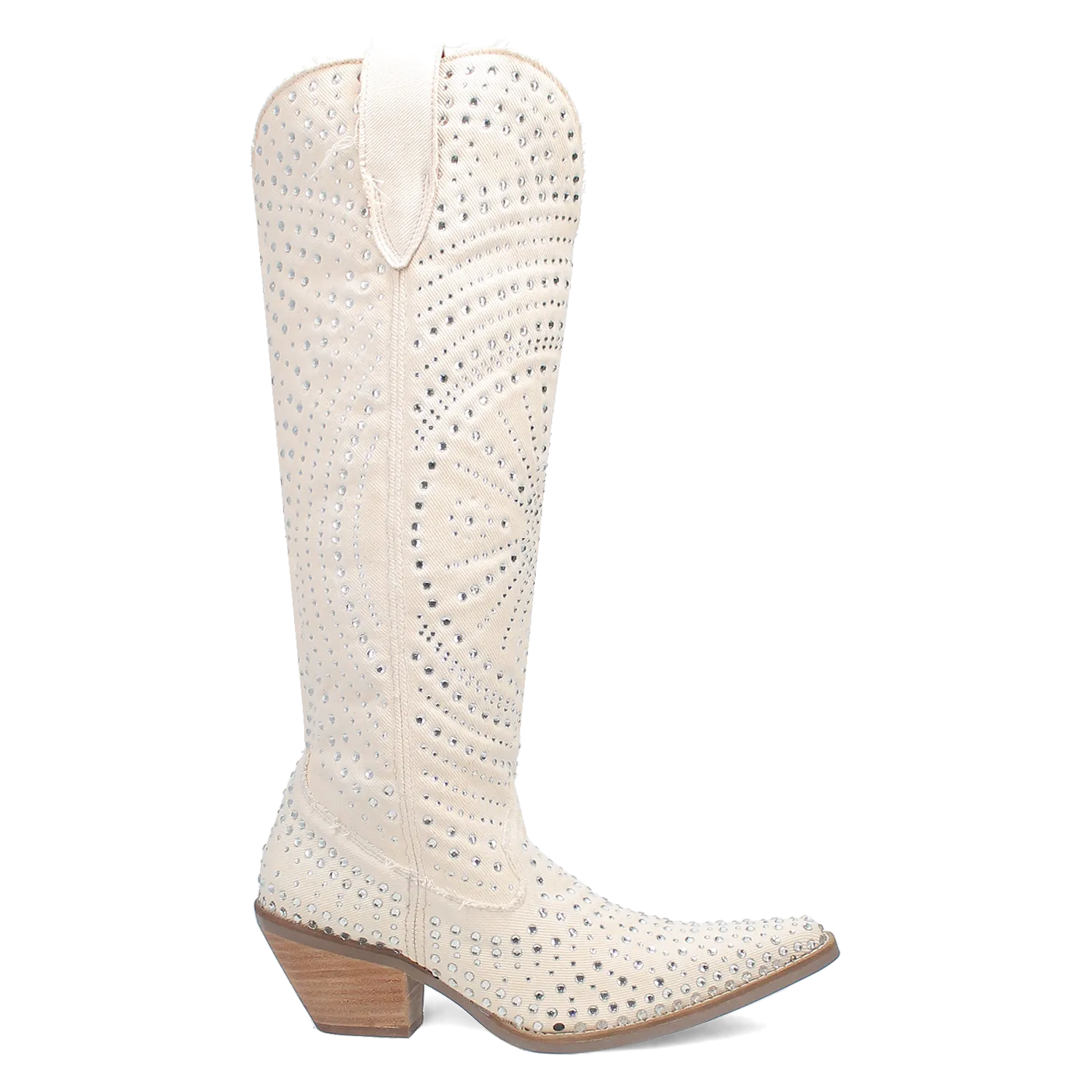 Honkytonk Honey White Denim & Rhinestone Boot (DS)