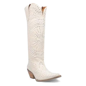 Honkytonk Honey White Denim & Rhinestone Boot (DS)