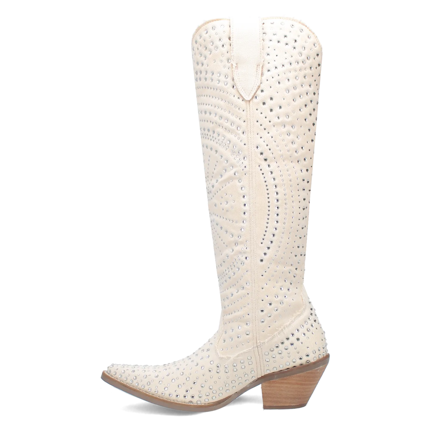 Honkytonk Honey White Denim & Rhinestone Boot (DS)