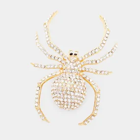 iLLASPARKZ Crystal Embellished Spider Brooch