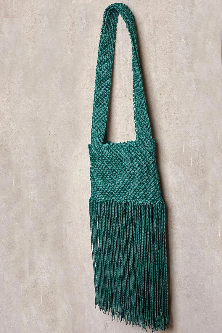 IMANATHI Woven Shopper Tassel Tote bag