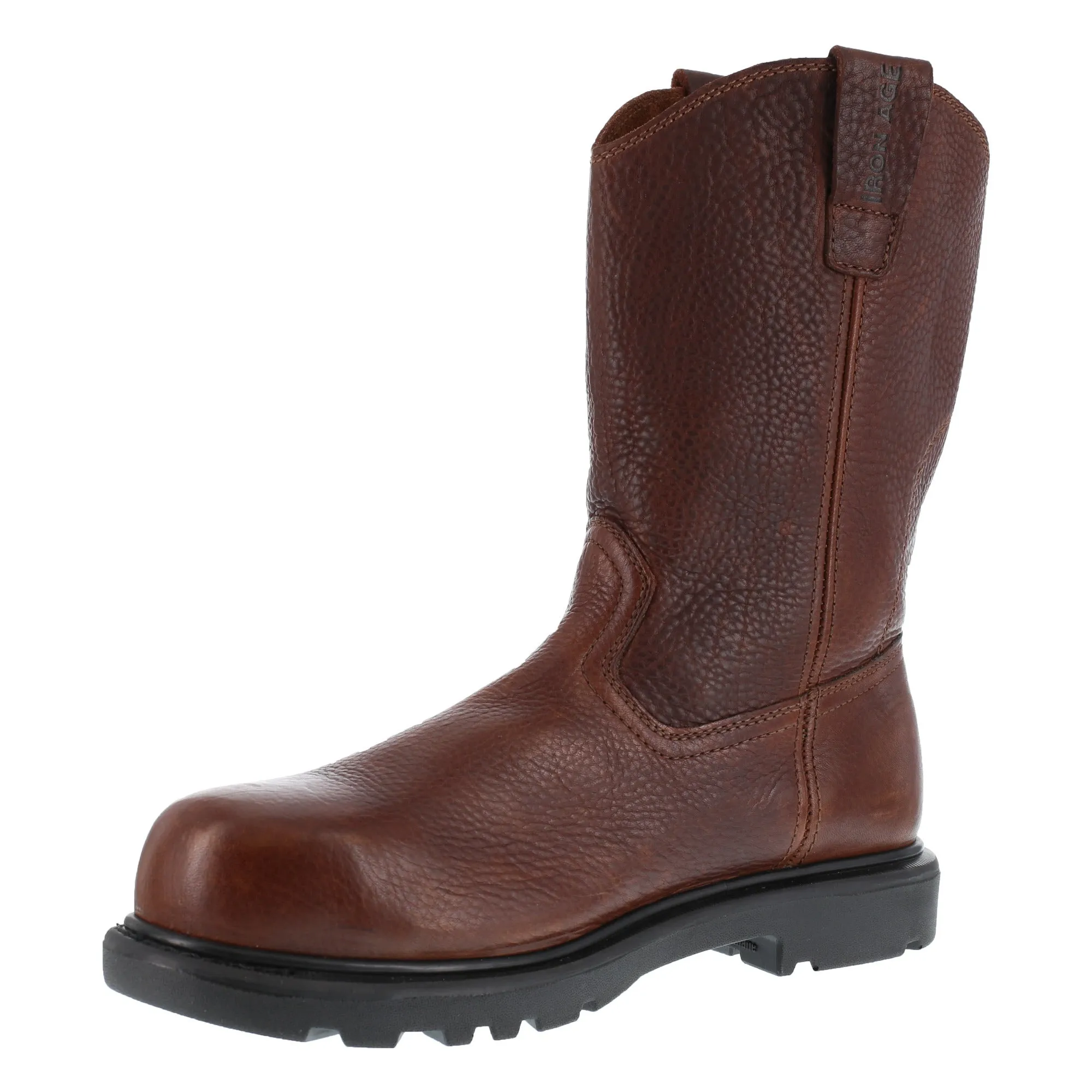 Iron Age Mens Brown Leather 11in Wellington Boots Hauler Comp Toe