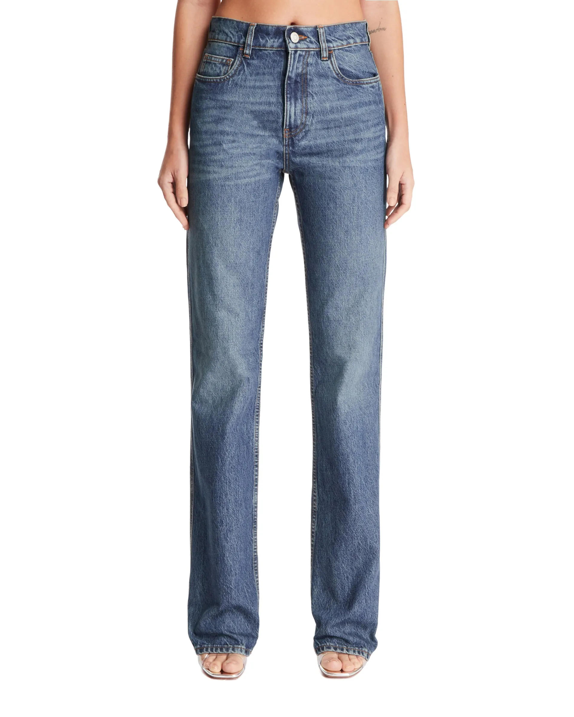 Jeans Dettaglio Fibbia Blu