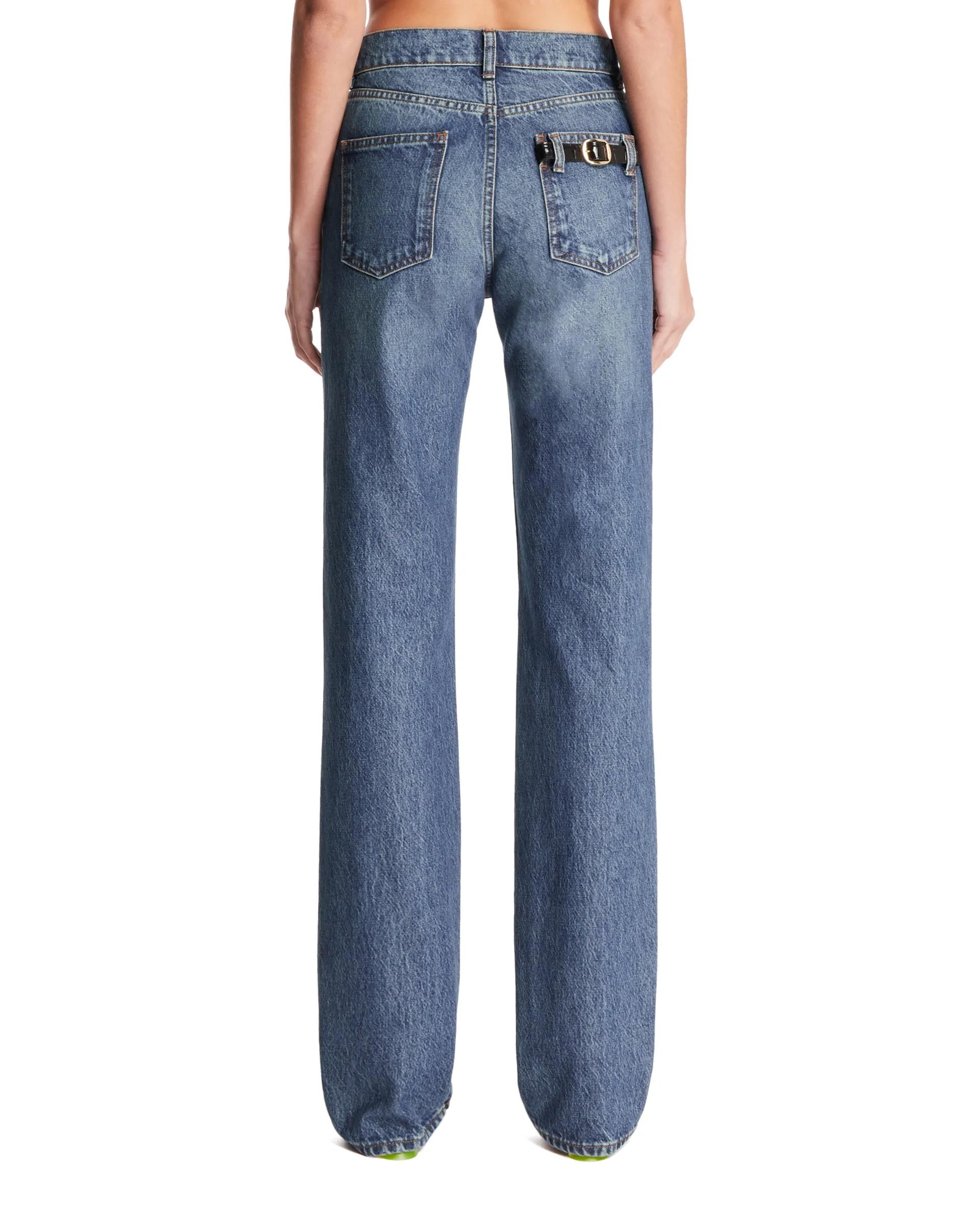 Jeans Dettaglio Fibbia Blu