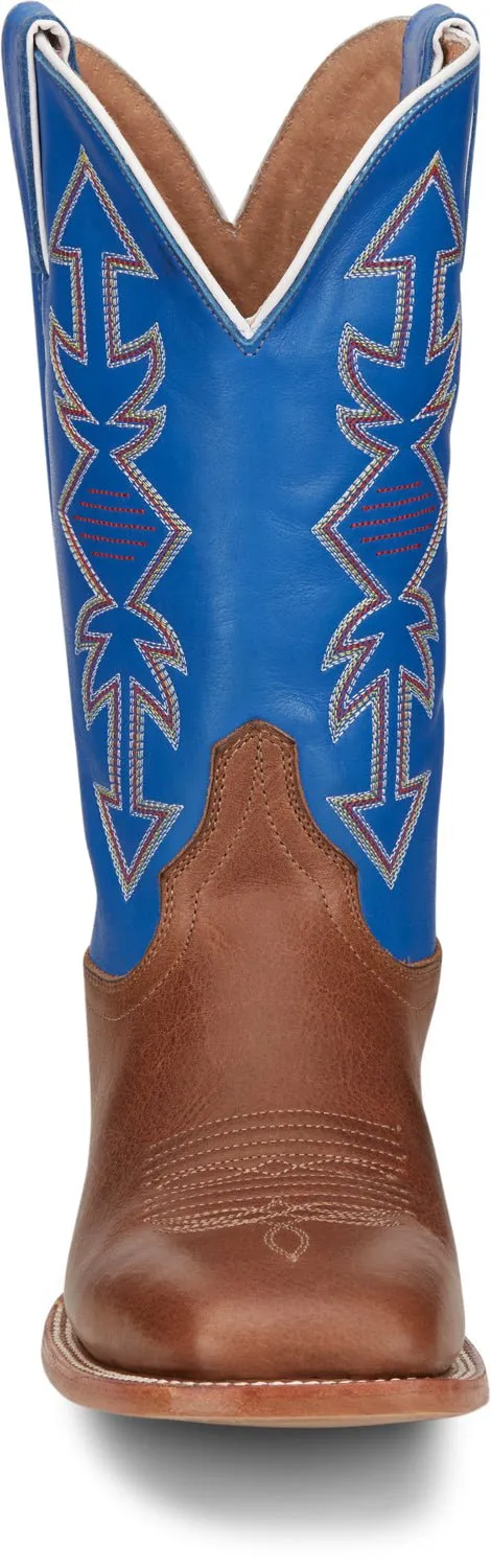 Justin 13in Mens Jewel Blue Dayne Leather Cowboy Boots