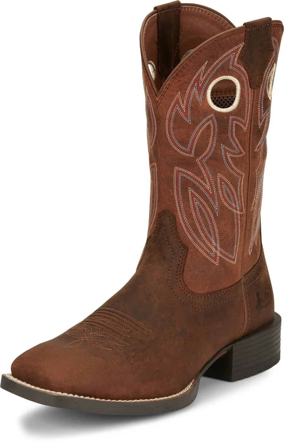 Justin Mens Bowline Pecan Brown Leather Cowboy Boots