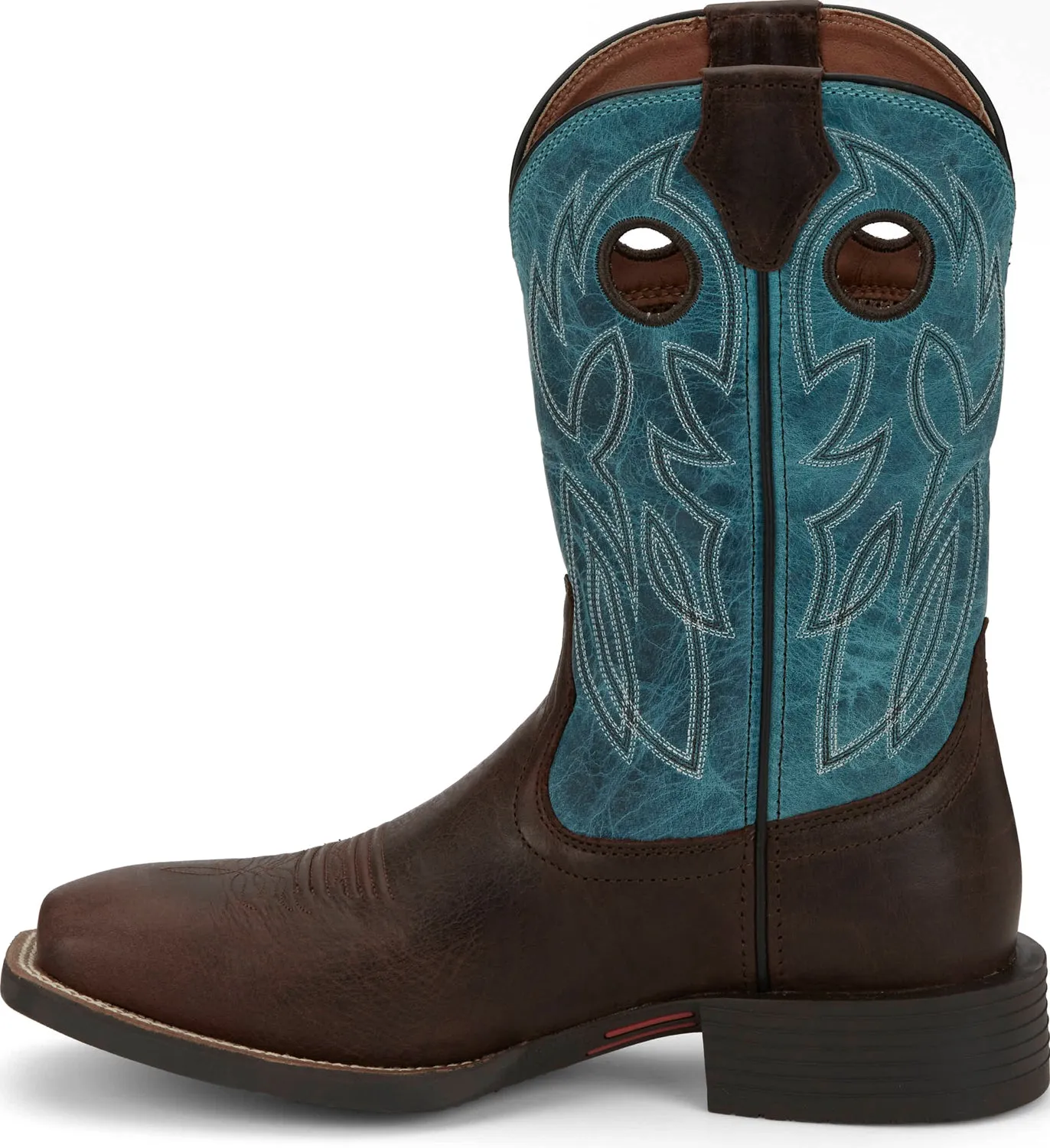 Justin Mens Bowline Sapphire Blue Water Buffalo Cowboy Boots