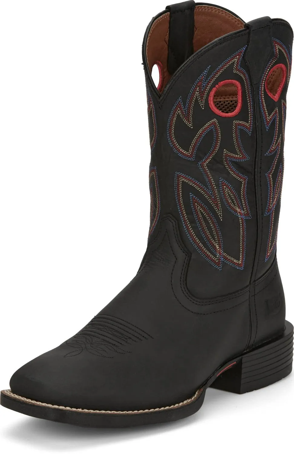 Justin Mens Bowline Shadow Black Water Buffalo Cowboy Boots