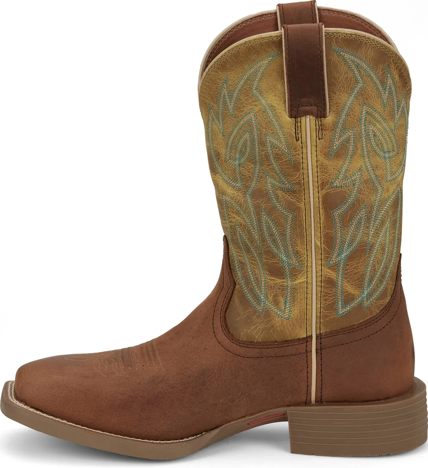 Justin Mens Canter Apple Green Water Buffalo Cowboy Boots