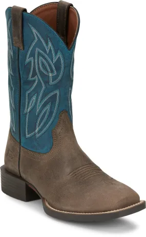 Justin Mens Canter Shadow Grey Water Buffalo Cowboy Boots