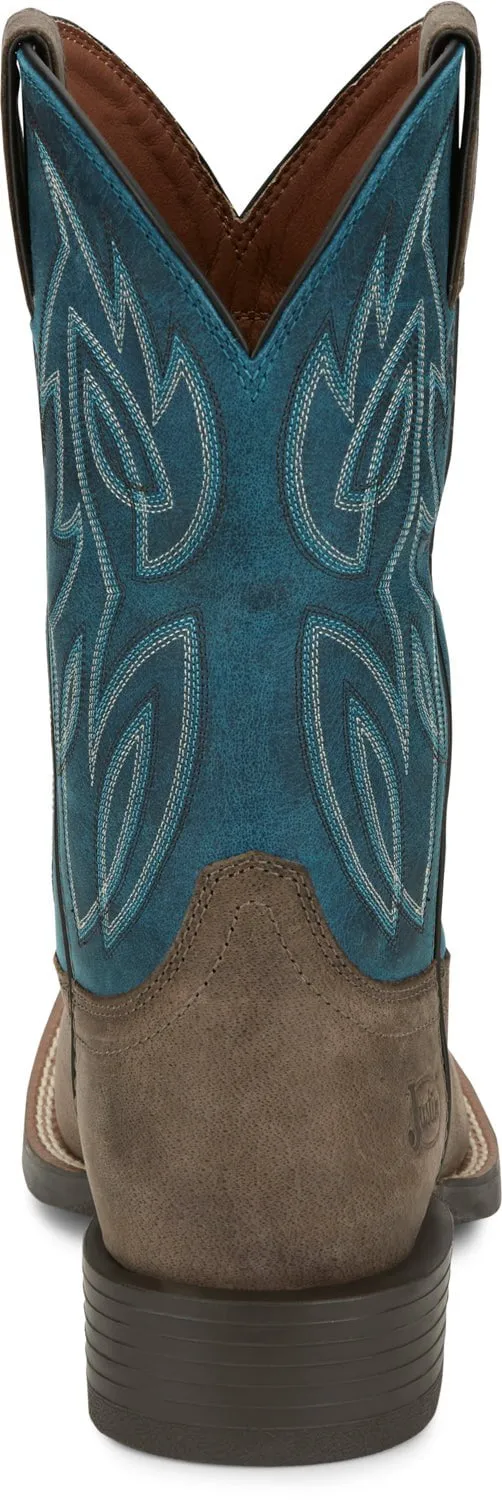 Justin Mens Canter Shadow Grey Water Buffalo Cowboy Boots