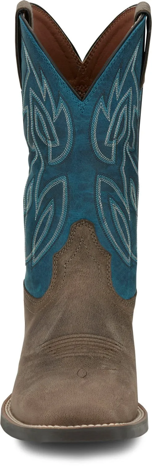 Justin Mens Canter Shadow Grey Water Buffalo Cowboy Boots