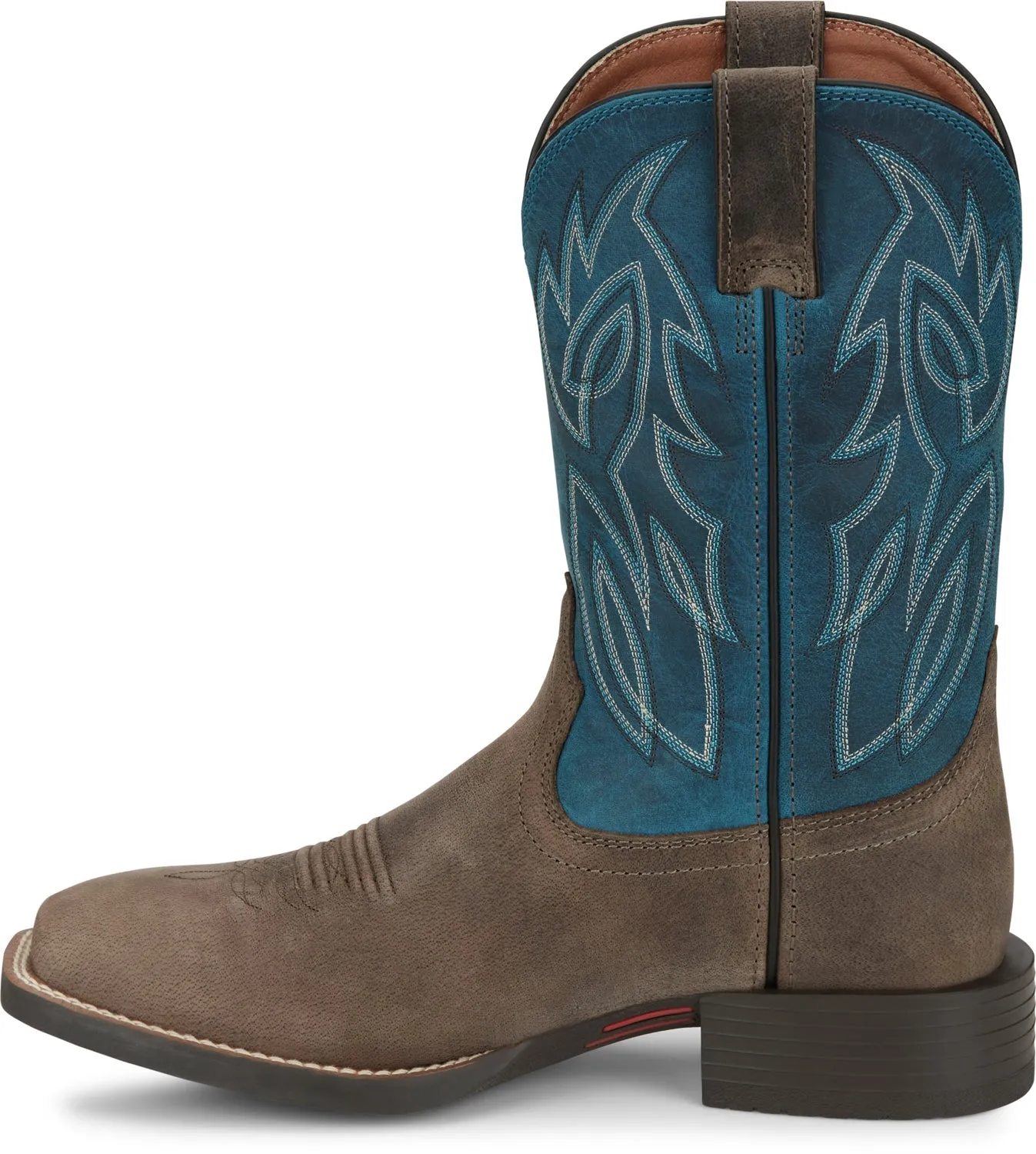 Justin Mens Canter Shadow Grey Water Buffalo Cowboy Boots