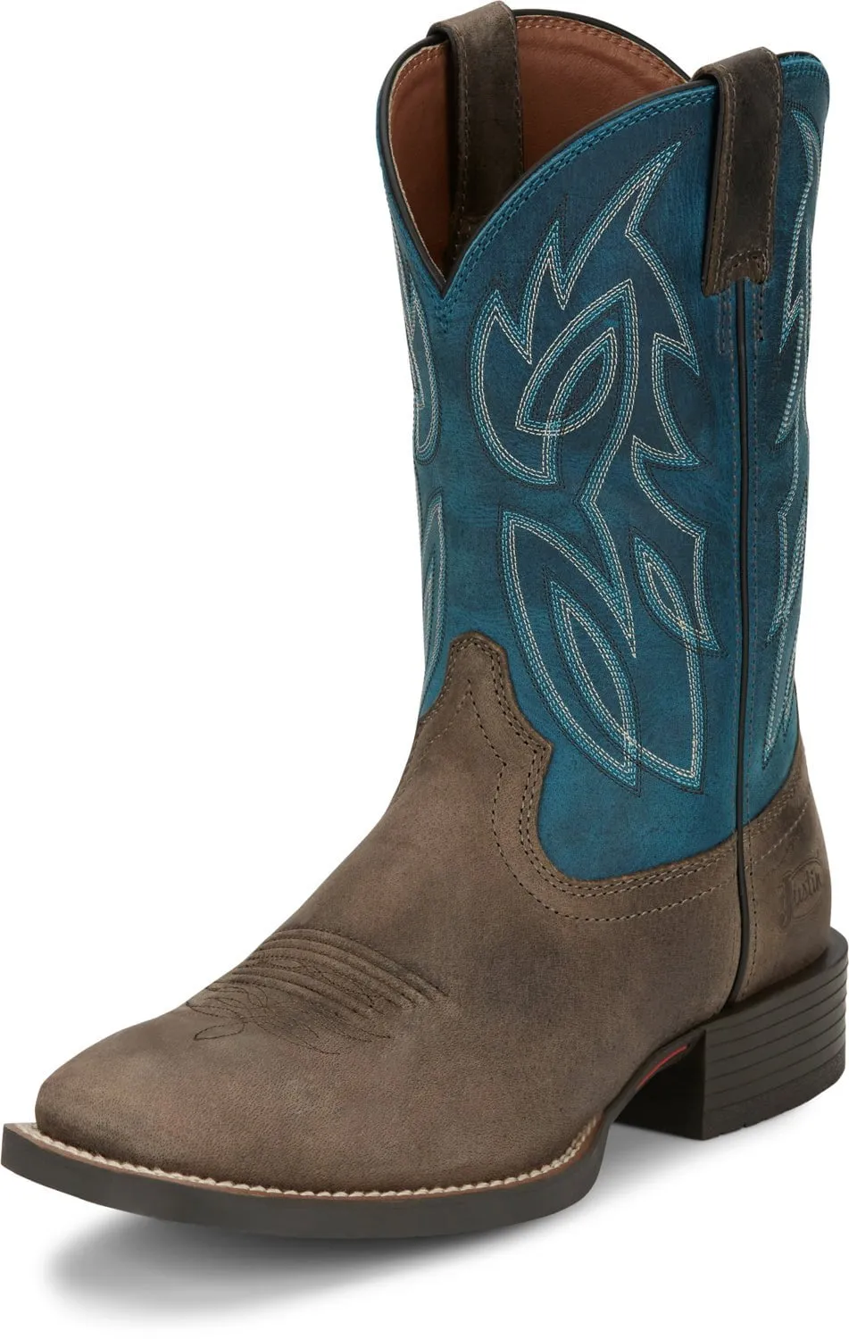 Justin Mens Canter Shadow Grey Water Buffalo Cowboy Boots