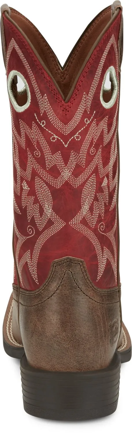 Justin Womens Liberty River Stone Leather Cowboy Boots