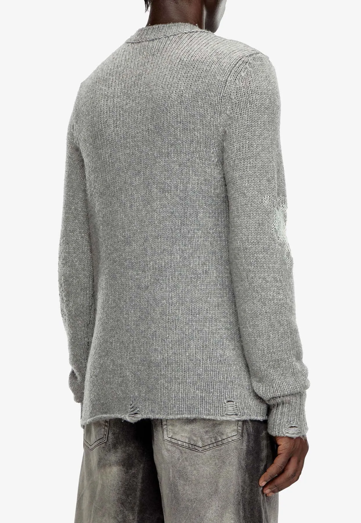 K-Norman Distressed Wool-Blend Sweater