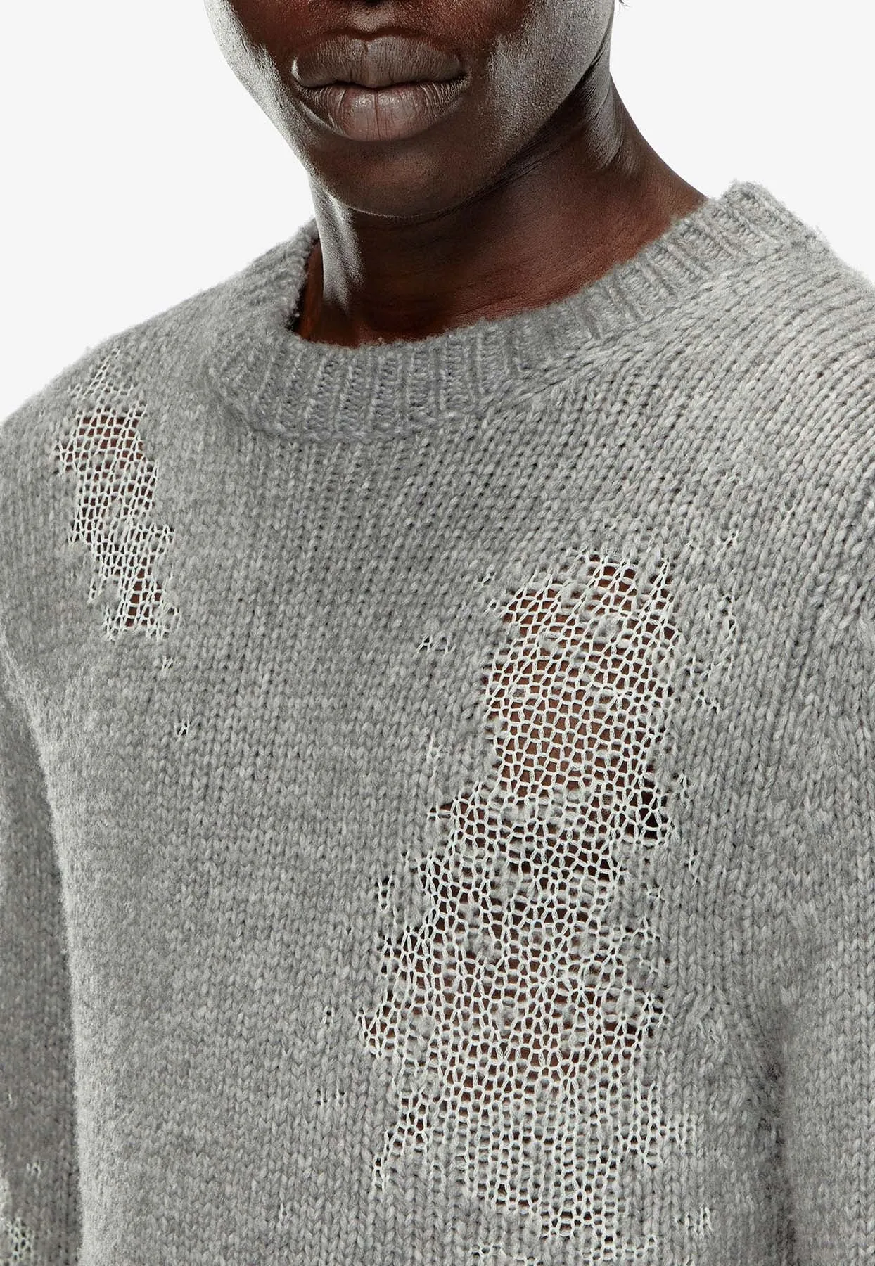 K-Norman Distressed Wool-Blend Sweater