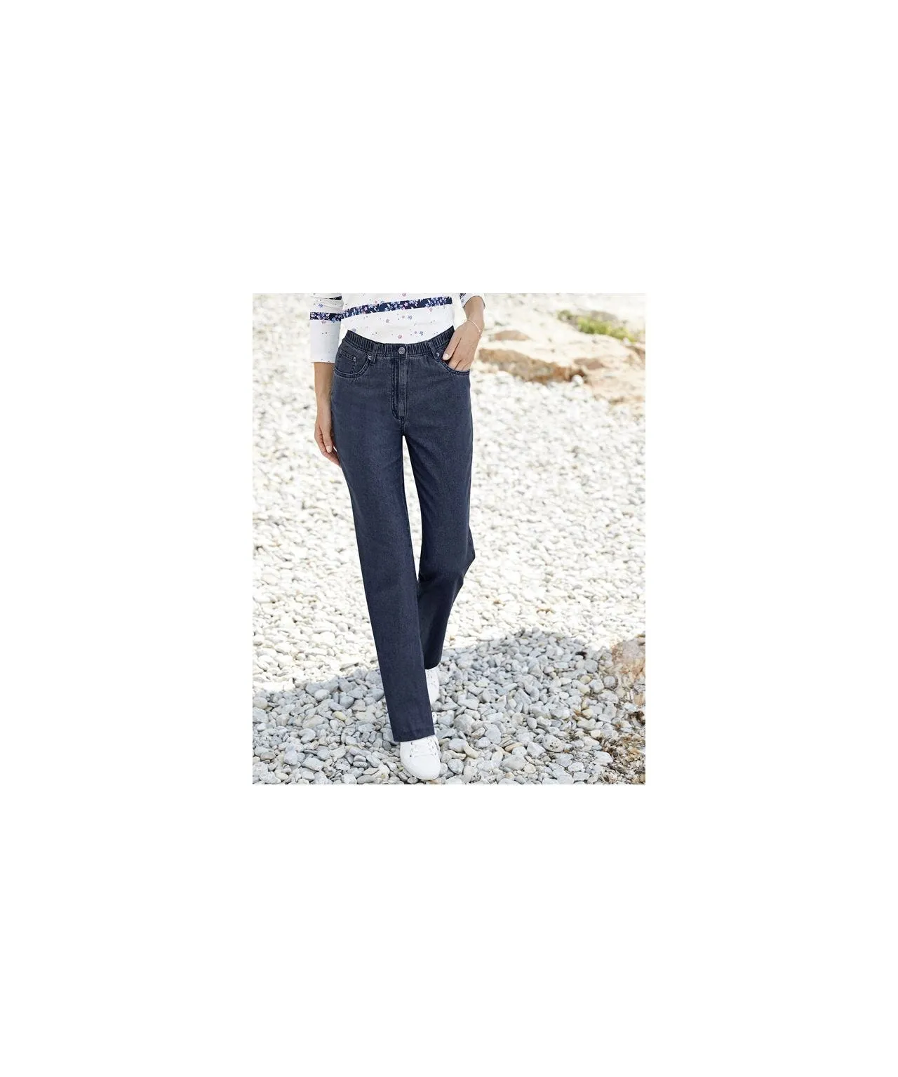 Ladies Pull-On Jean Trousers