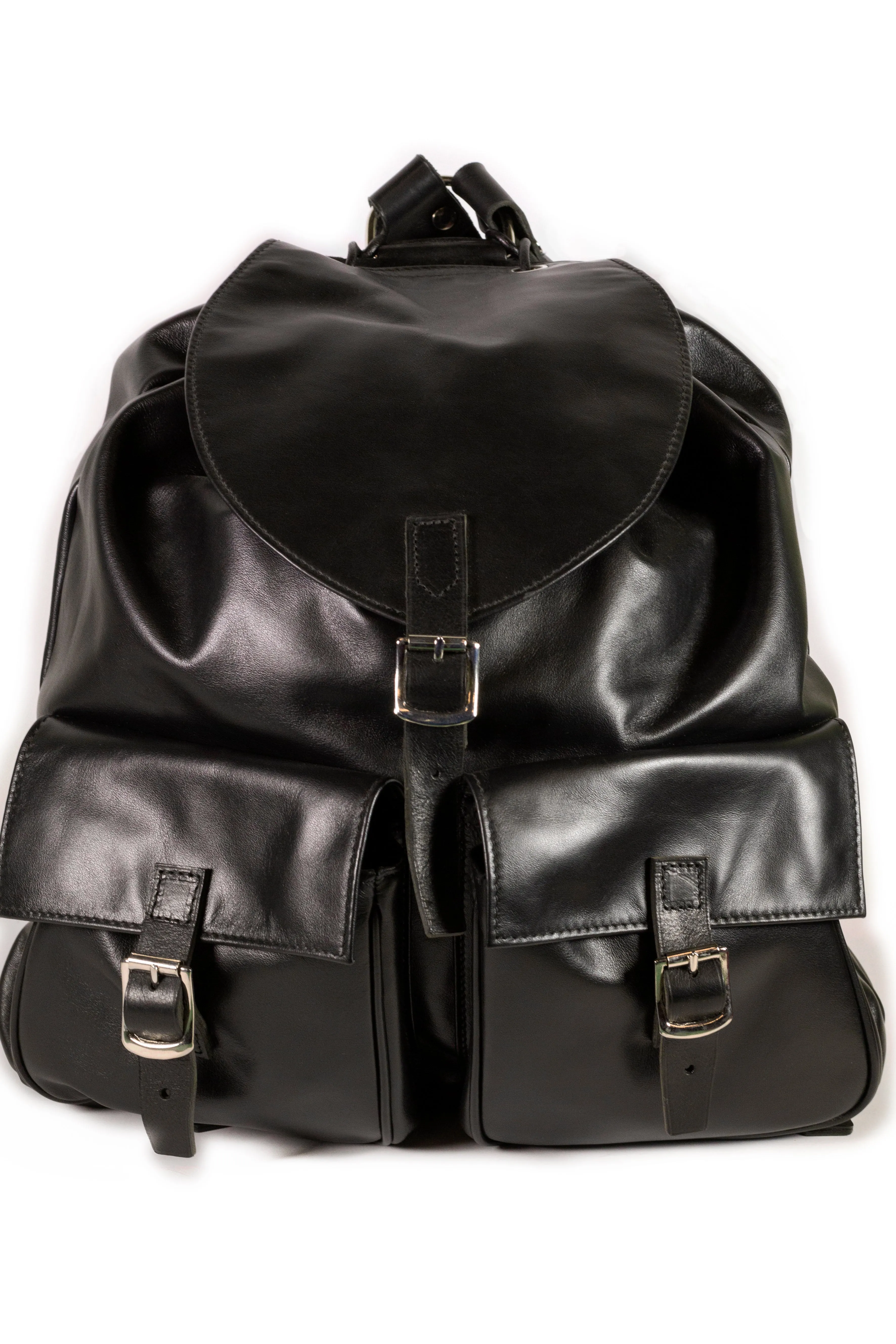 large Backpack SOFT CALF LEATHER TWO AMPLE EXTERNAL POCKETS