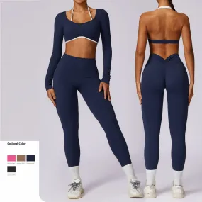 Leisure tight sports fitness wear two-piece yoga suit female 8605