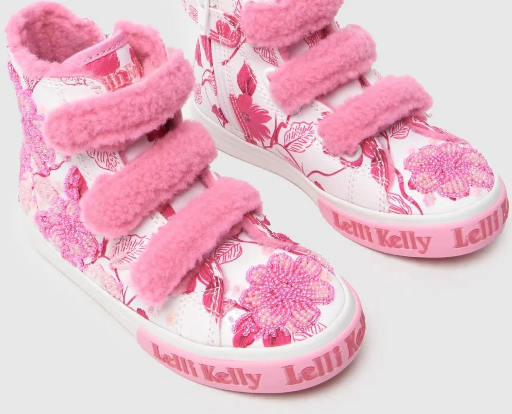 LELLI KELLY LKED 4371 BROOK MID FLUFFY HI-TOPS WHITE