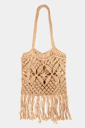 Leslie Woven Handbag with Tassel