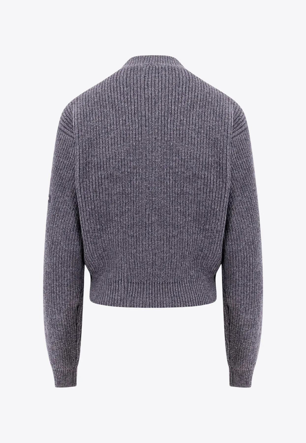 Logo Patch Cropped Wool Sweater